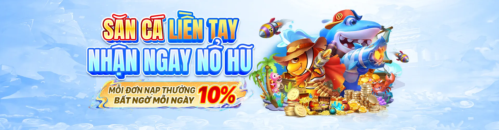 Hình ảnh chính game bắn cá sum.vn club với cá vàng và hiệu ứng nước sôi động